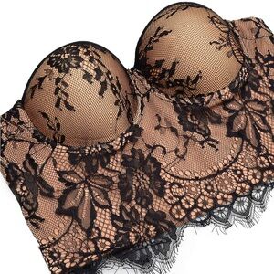 Elegant Black Lace Bustier